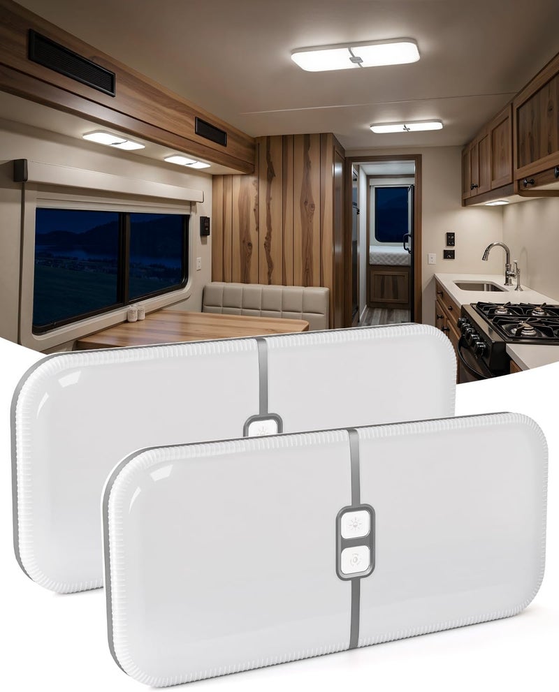 DFGOTOP 12V LED Light,Camper Lights Dimmable, RV Lights Interior 204 LEDs Warm Cool Natural White for RV Caravan Motorhome Enclosed Cargo Trailer Camper Truck Lorry Van Boat Car - Image 1